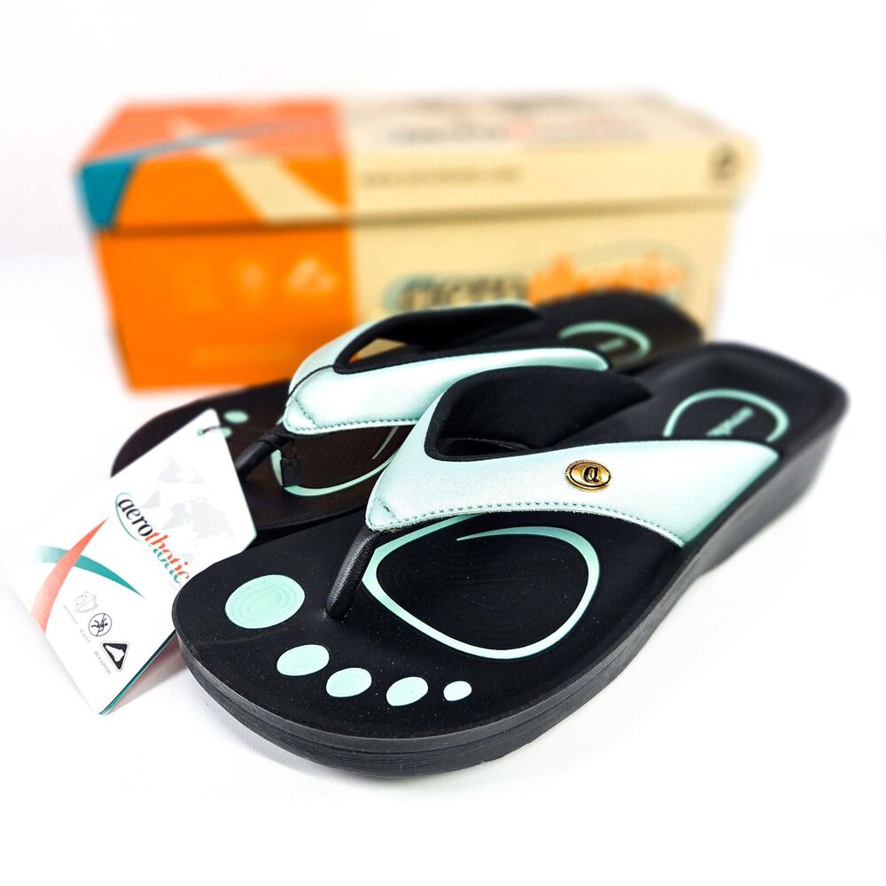 Aerothotic Mellow Vibe Arch Support Flip Flops Blue Women’s Size 7